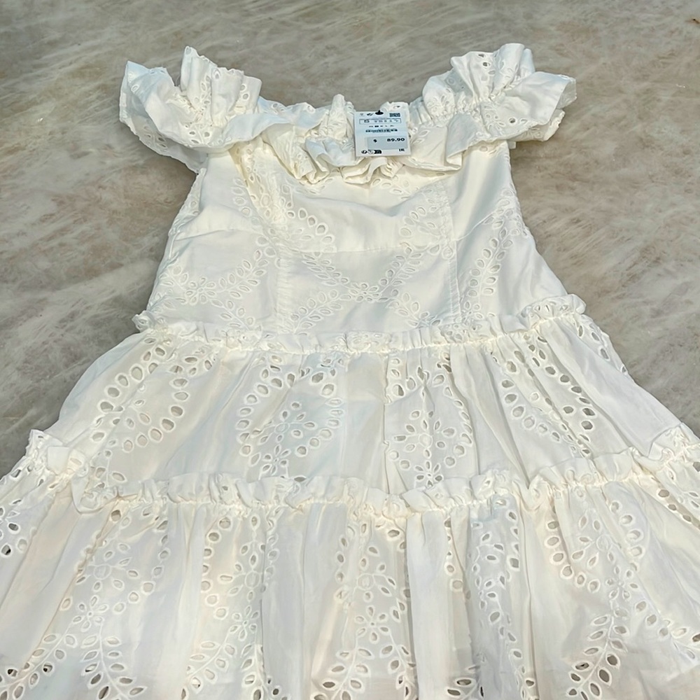 Strapless mini dress by Zara.